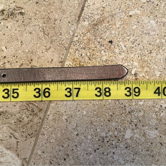 Metal stud metallic leather skinny belt 39”. Heavy duty unique preowned. - Picture 6 of 6